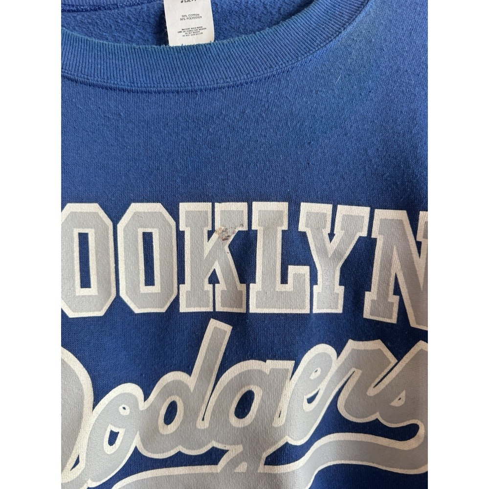Vintage Logo 7 Brooklyn Dodgers Men's Crewneck Sweatshirt Blue - Picture 3 of 5